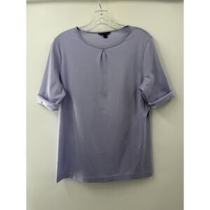 Brooks Brothers Women’s Short Sleeve Cotton Stretch Basic Tee Periwinkle Large
